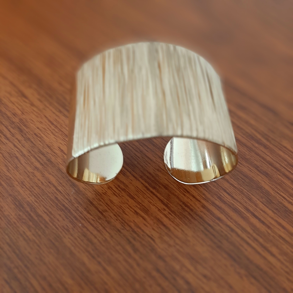 Elegant Vintage Gold Textured Cuff Bracelet